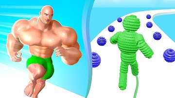 🌘 🌗 Muscle Rush Vs Rope Man Update Max Level iOS,Android Mobile Walkthrough Game SL2W8UZ