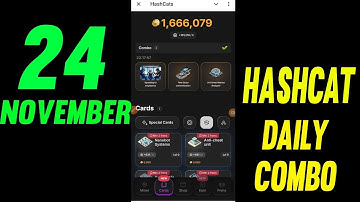 Hashcats Daily Combo 24 November | Hashcats Combo Today Card | hashcats airdrop | daily combo