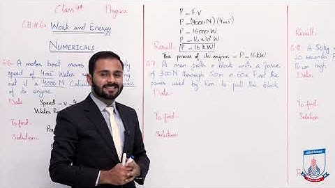 Class 9 - Physics Chapter 6 - Lecture 15 - Numericals (6.6 to 6.9) - Allied Schools