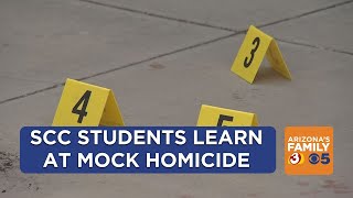 Scottsdale college students learn CSI training during mock homicide