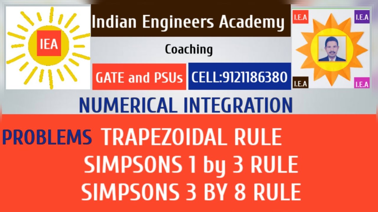 PROBLEMS TRAPEZOIDAL, SIMPSONS 1BY3 AND 3BY8 RULES