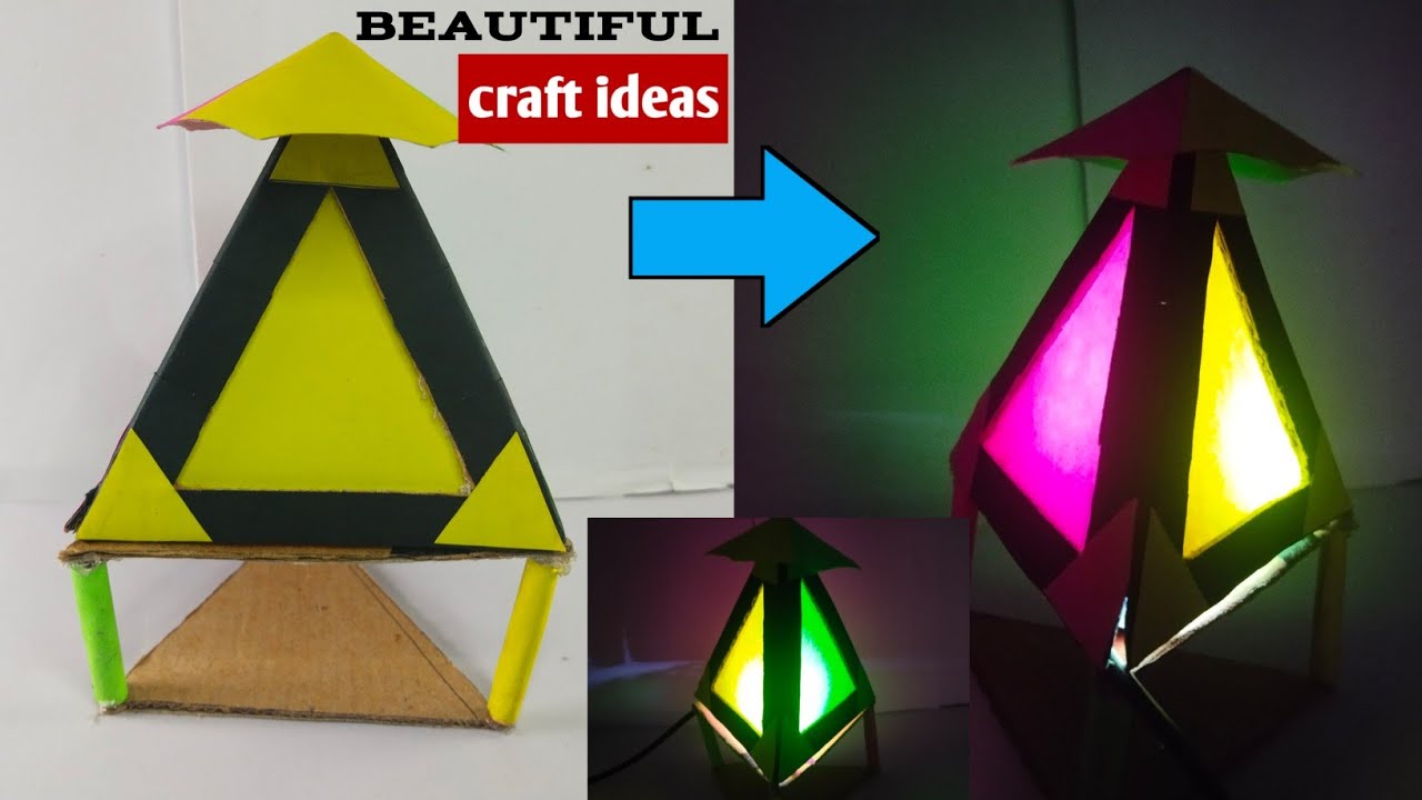 Magic paper lamp making at home | cardboard craft | diy ideas for home 