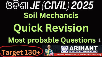 Soil mechanics Revision 1 for #osscjecivil2025 @Arihant Engineering Academy