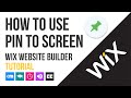 How to use Pin to Screen - WIX Website Builder