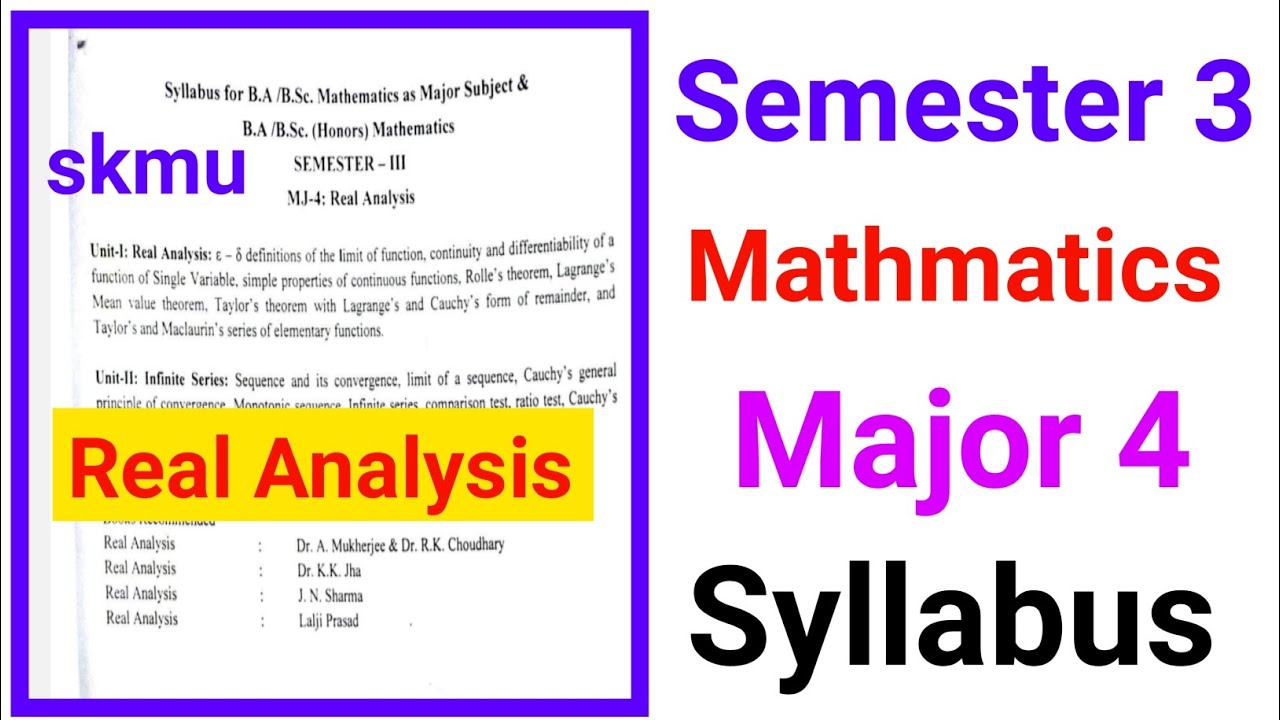 Mathmatics Major 4 Skmu Syllabus Semester 3 skmu | - YouTube
