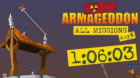 Worms Armageddon (PC) - All Missions Any% speedrun in 1:06:03
