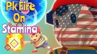 Bullying People In Smash Bros Ultimate (Toxic Ness Pk Fire Spam On Stamina Mode)