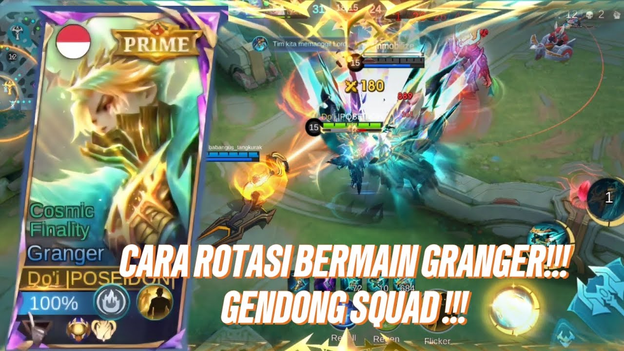CARA ROTASI BERMAIN GRANGER!!! GENDONG SQUAD!! - Mobile Legends