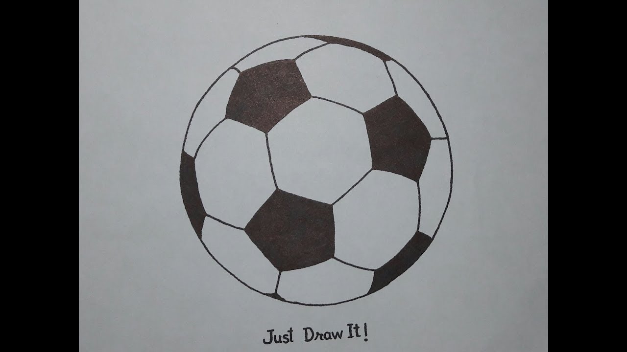 How to draw a football step by step - YouTube