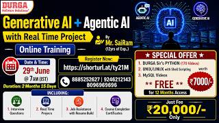 Generative AI + Agentic AI Online Training @ DURGASOFT