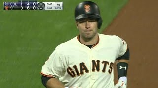 COL@SF: Posey pulls a solo homer to left field