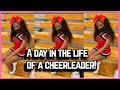 A DAY IN THE LIFE OF A CHEERLEADER!!!! (GRWM FOR THE GAME, HAIR, MAKEUP, ETC...) + MEET THE TEAM!!!