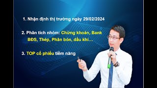 Chứng khoán hàng ngày: Nhận định thị trường ngày 29/02/2024. TOP cổ phiếu tiềm năng