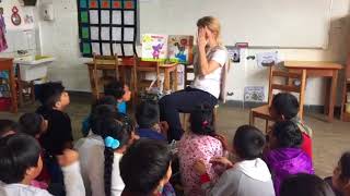 Reading with the children from La Buena Esperanza in Lima, Peru