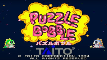 Let´s play Puzzle Bobble arcade game (Taito 1994)