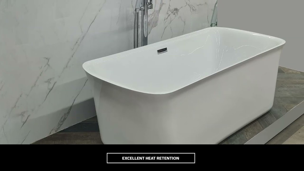 TODAYFUL× SEPARATE BATH Divina Protea Square White Acrylic Freestanding Bath 1645 x 710 x