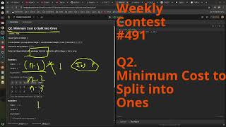 Leetcode Weekly Contest 491 Q2. Minimum Cost to Split into Ones #python #dsa