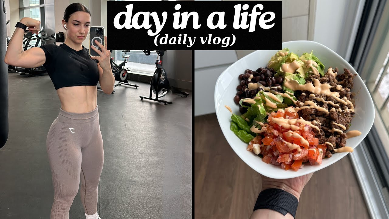 DAY IN A LIFE VLOG | glutes + hamstrings workout, hair talk, food and ...