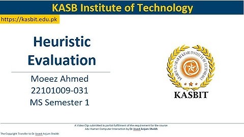 KASB Institute of Technology: Heuristic Evaluation based on Nielsen’s Principles
