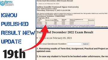 IGNOU update|| IGNOU published Result 19th update|| IGNOU || IGNOU new update