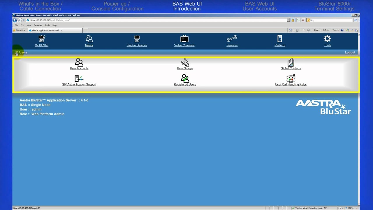 BAS (BluStar™ Application Server) - Admin 1 Basic Installation-Module 3 ...