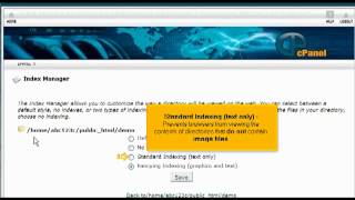 How to use the index manager in cPanel