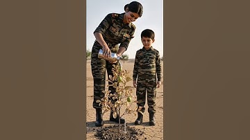 "The woman soldier saved the drying guava tree by watering it 😭 #ai #plants #save #water #Guava"