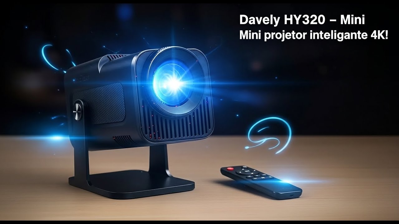 🔥 Projetor HY320 Davely Smart TV Android – Portátil, 4K, WiFi6 + Desconto Especial!