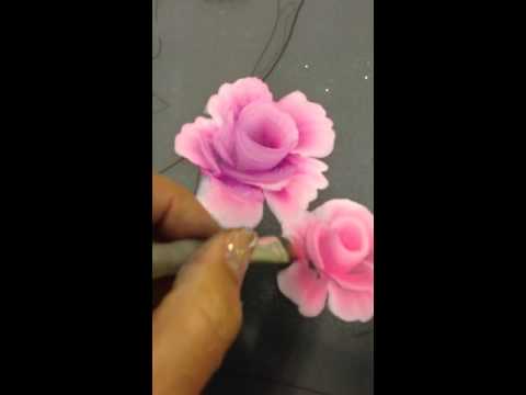 One stroke roses for face painting
