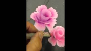 One stroke roses for face painting