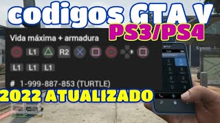 GTA-5 V CÓDIGOS ATUALIZADOS 2022 PS3/PS4 XBOX /PC #codigosparagta5  #gtavps4codigos códigos Raro GTA 