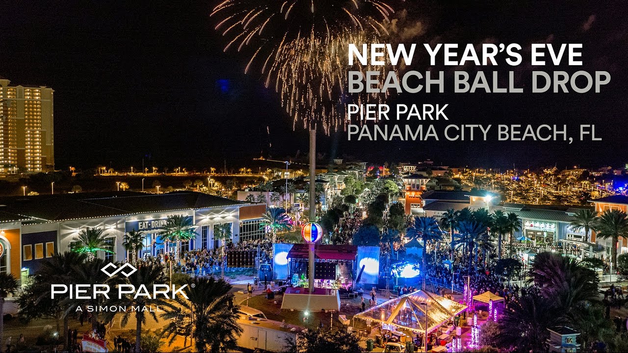 New Years Eve Beach Ball Drop Pier Park 2016 Youtube