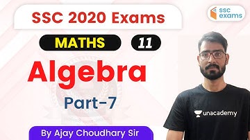 4:00 PM - SSC 2020 Exam | Maths by Ajay Chaudhary | Algebra