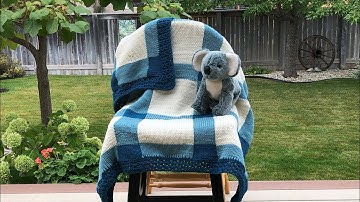 Gingham Baby Blanket ~ Addi, Sentro, Circular Knitting
