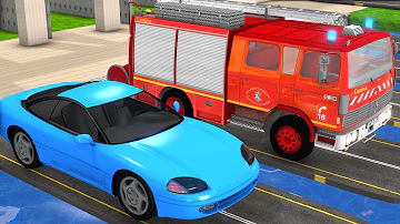 Fire Truck, Car, School Bus, Tractor, JCB 3D Vehicles Game