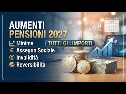 Video Aumenti Pensioni 2027: Minime, Assegno Sociale, Invalidità e Reversibilità | Tutti Gli Importi