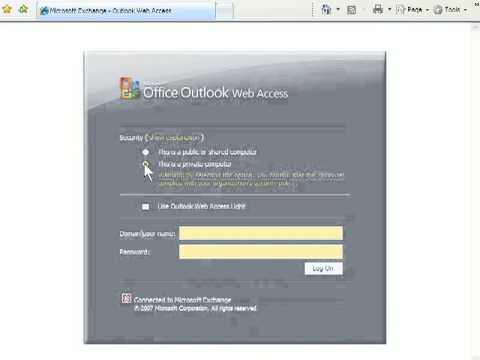 atomictraining.com | Outlook Web Access 2007 - Logging In