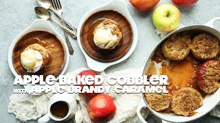 Baked Stuffed Apples with Oatmeal Streusel and Brandy Caramel