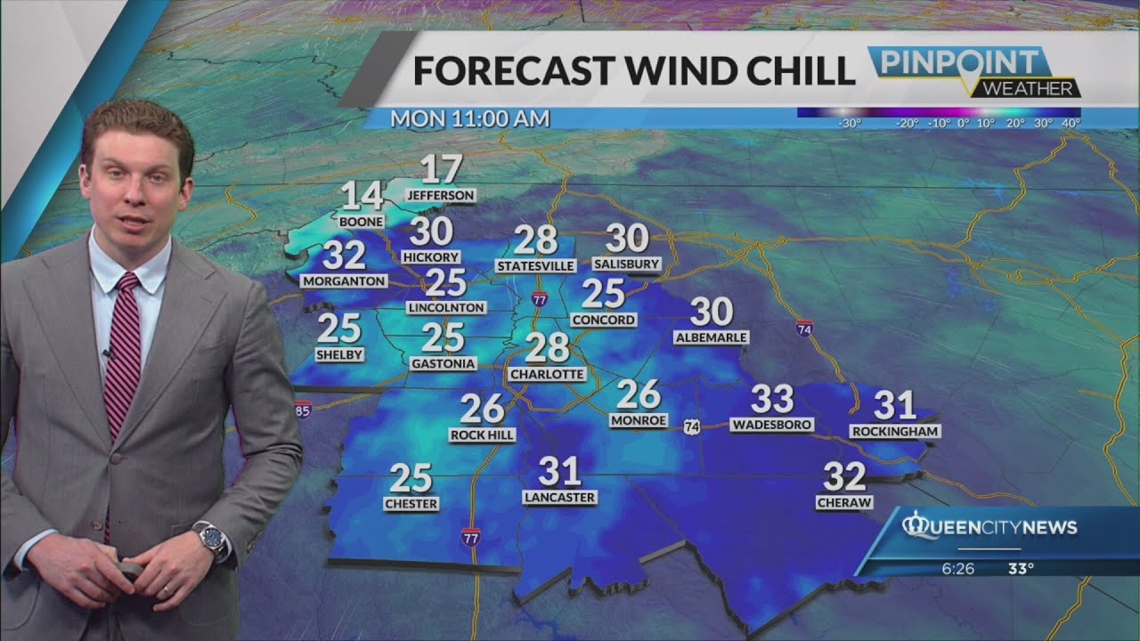 Temperatures remain frigid with dry conditions heading into the new week
