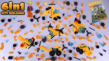 Building blocks 6 in 1, city building. Review, assembly, test. Lego system.