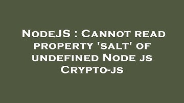 NodeJS : Cannot read property 