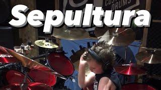 Sepultura - Roots Bloody Roots - Drum Cover  (Clip) Age 9!