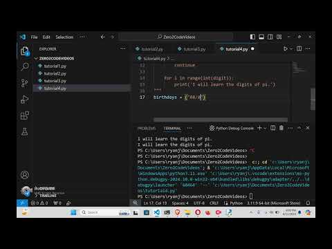Zero2Code Video 5: Python Dictionary Birthday Reminder, Part 8