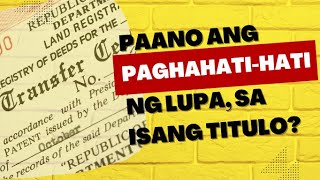 How to subdivide land title/ Pano ang paghahati hati ng lupa na nasa isang Titulo o Mother Title Resimi