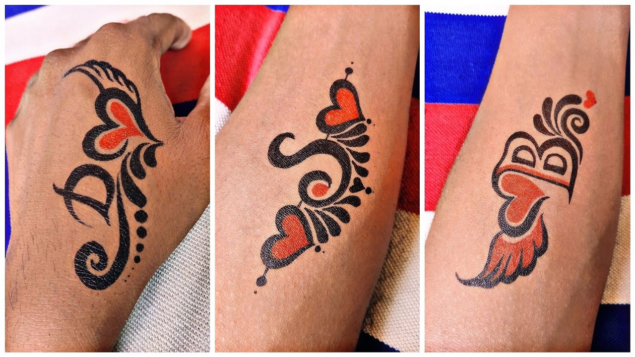 SB  RT letters tattoo mehndi design  Tattoo mehndi design for hand    YouTube
