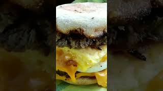 McDonald's steak and egg fat boy sandwich #foodreview #bbsquad