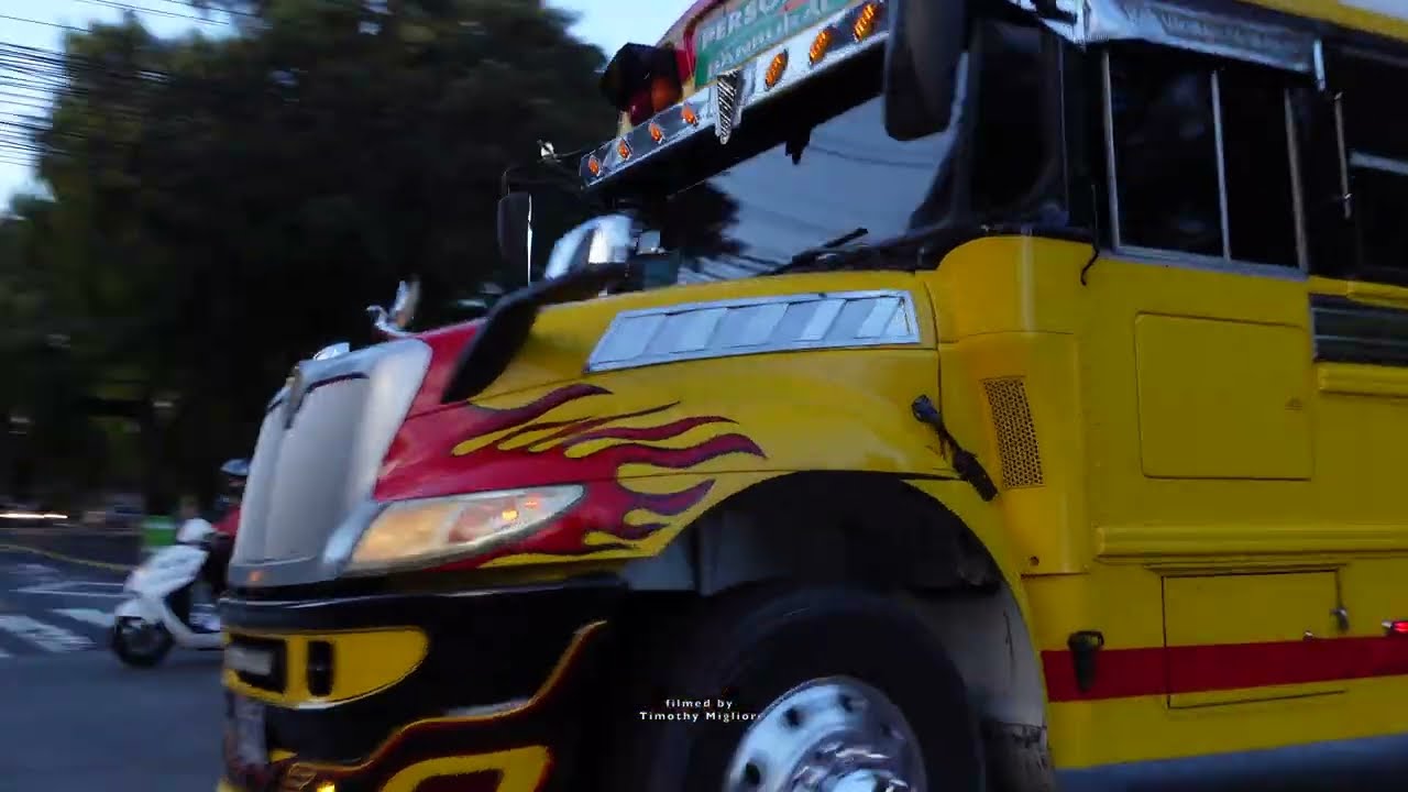 Chicken Buses in Guatemala City (They were once American School Buses)