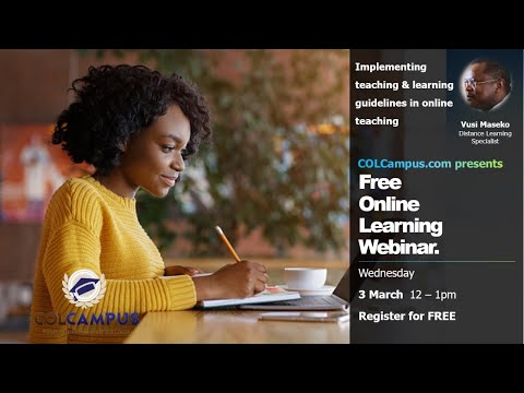 Online Learning Webinar presented by COLCampus.com