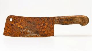 RESTORATION Super Old Rusty Cleaver Knife!