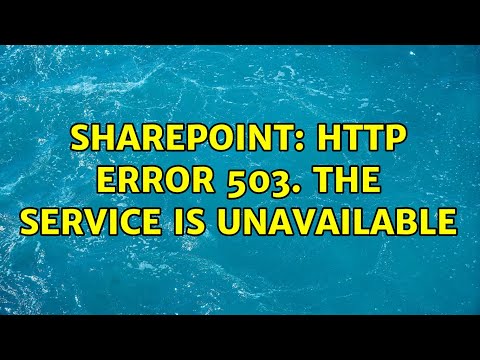 Sharepoint: HTTP Error 503. The service is unavailable